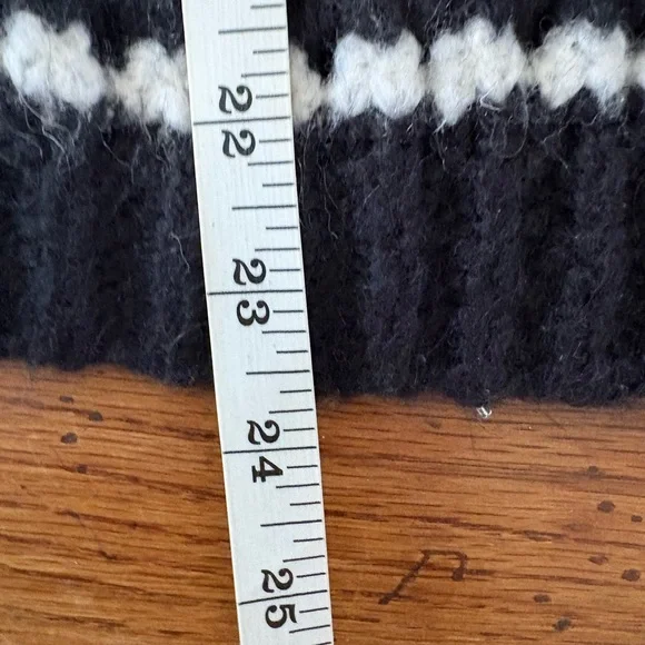 Massimo Dutti Italian Mohair Black & White Stripe Crewneck Open Weave Sweater - Picture 4 of 9